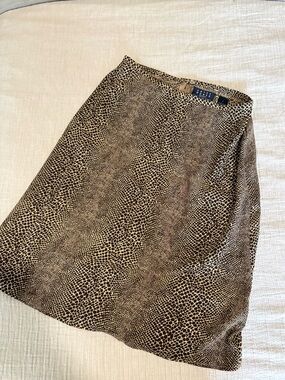 Vintage Snake Print Midi Skirt